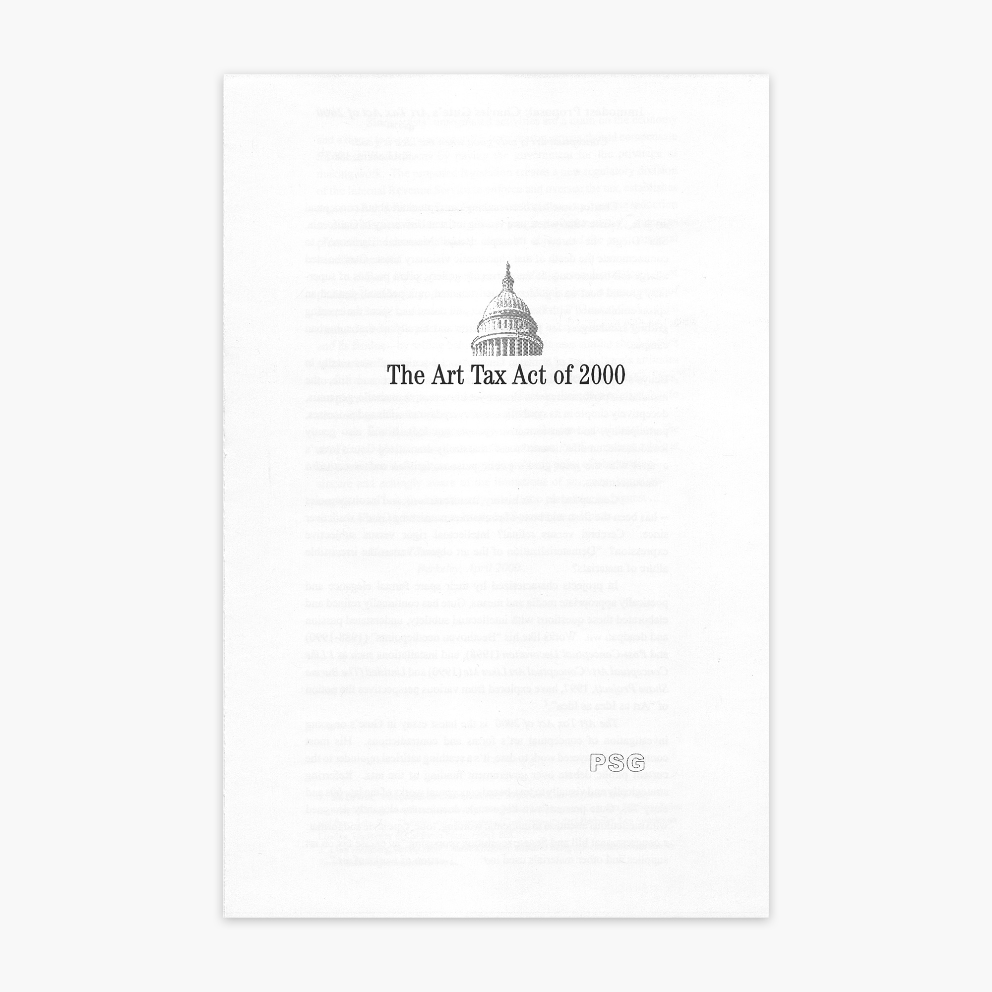 The Art Tax Act of 2000