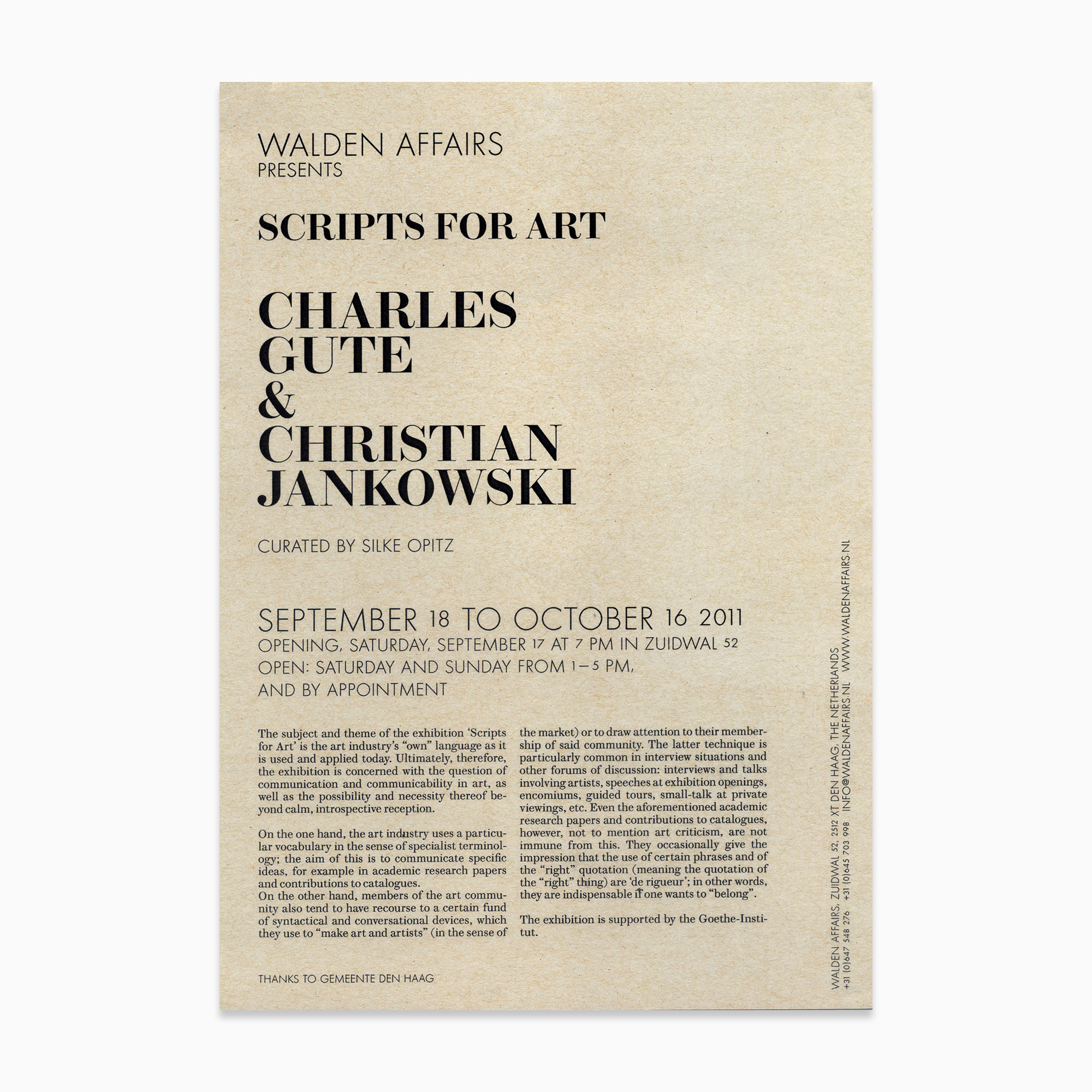 Scripts for Art: Charles Gute & Christian Jankowski