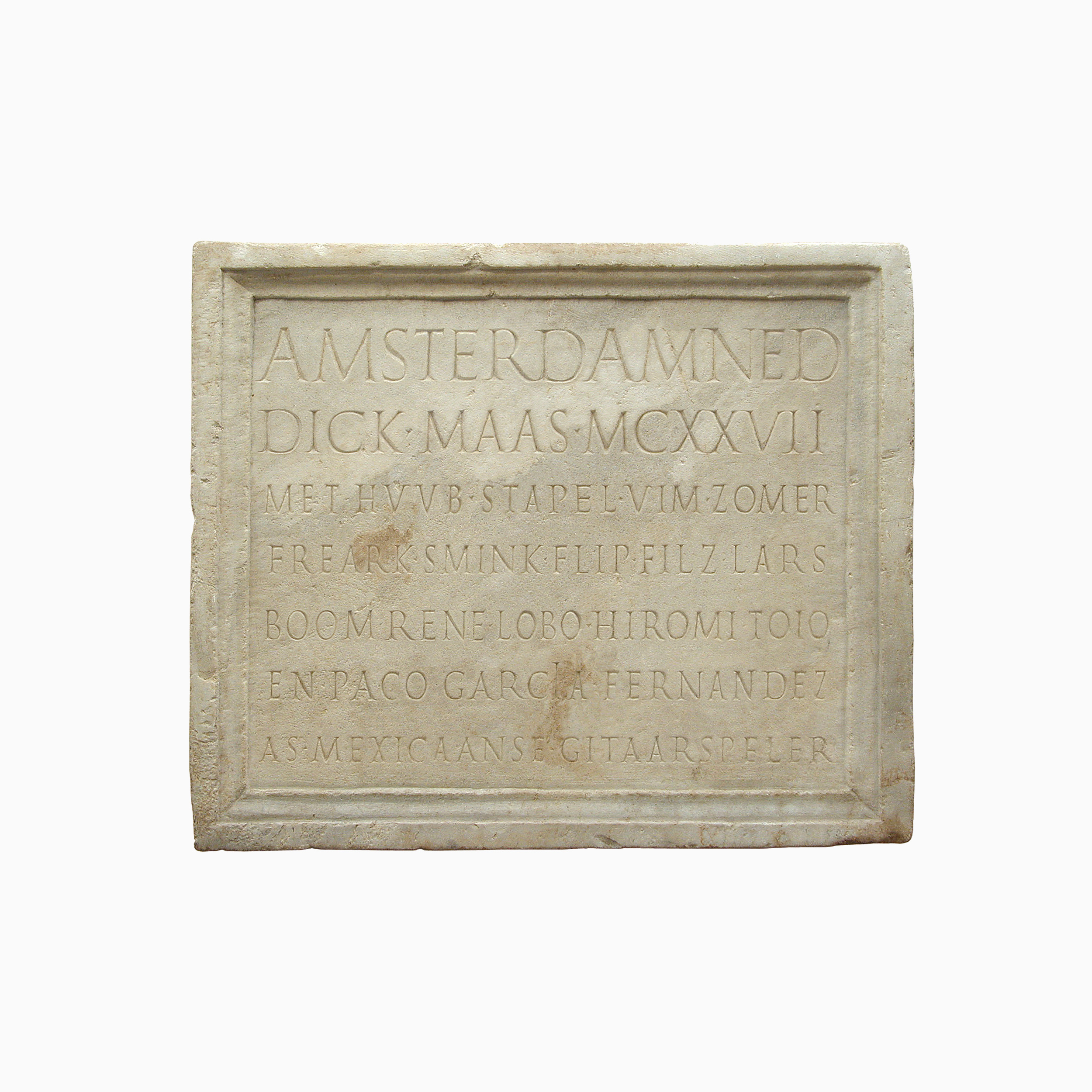 untitled (Amsterdamned; commemorative slab at Museo Nazionale Romano, Rome)