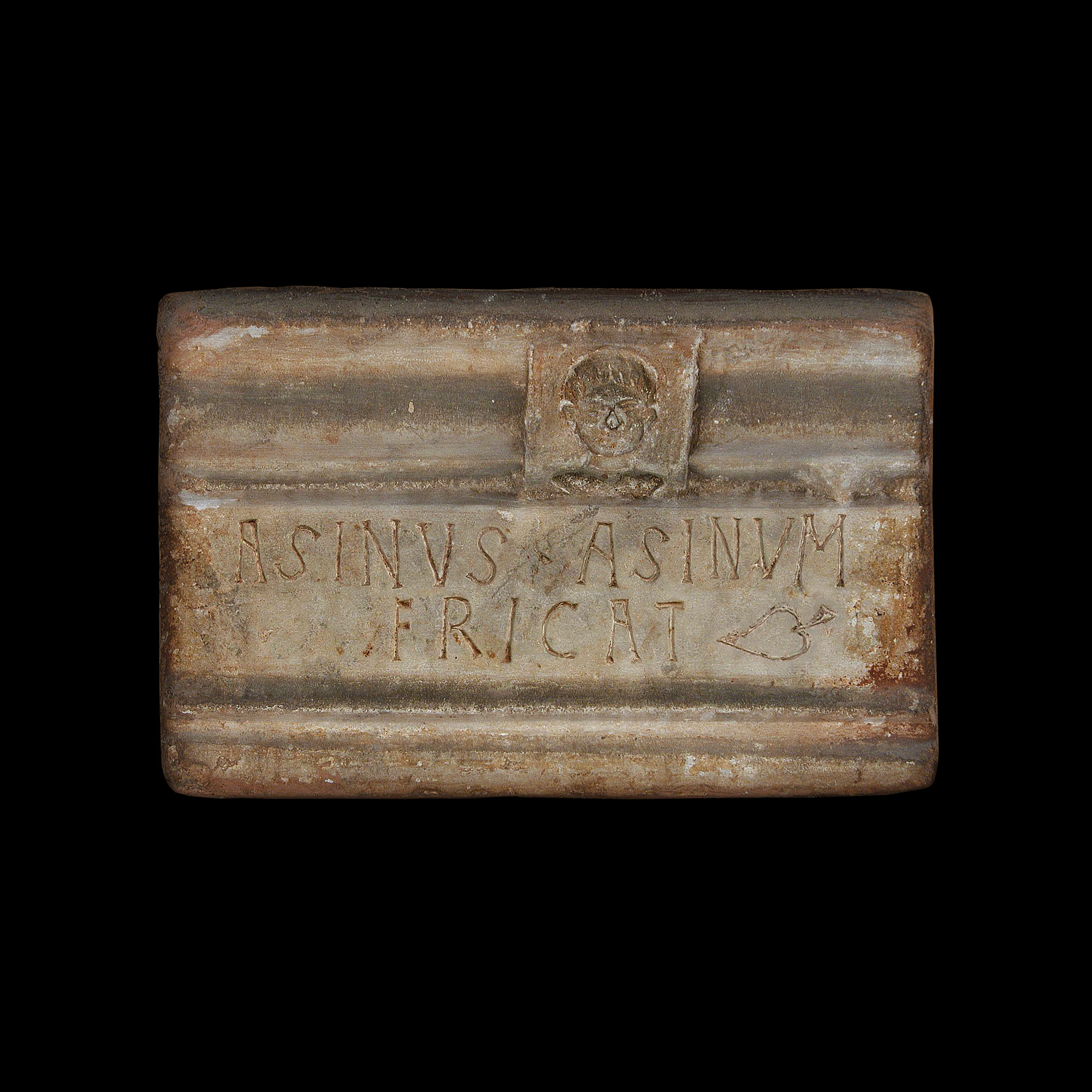 untitled (THE ASS RUBS THE ASS; commemorative fragment at Museo Archeologico Nazionale di Napoli)