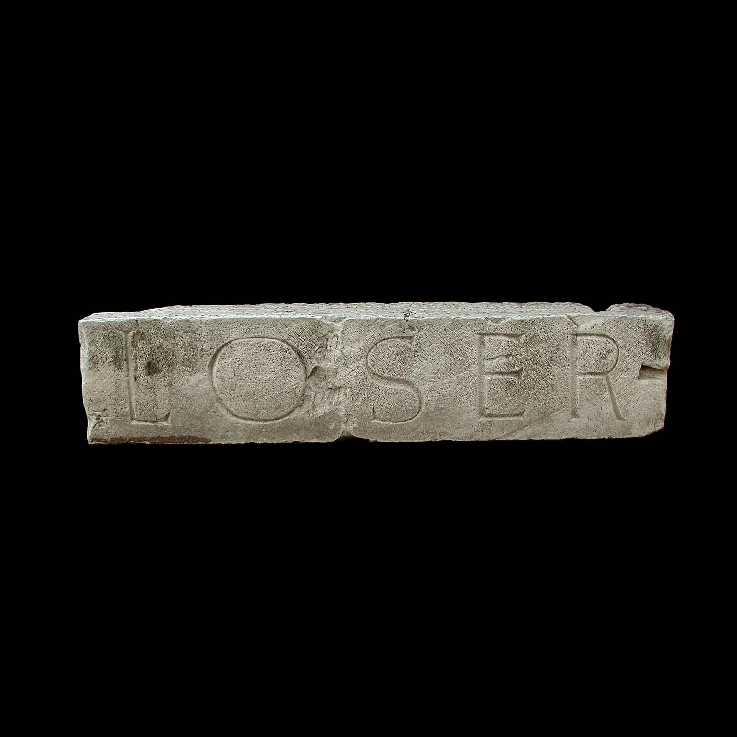 untitled (LOSER; inscribed building stone at Rome Colosseum)